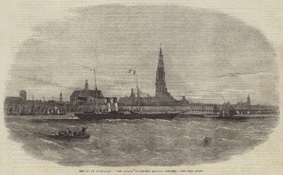 New Route to Belgium, The Aquila Steam-Ship Leaving Antwerp by Edwin Weedon